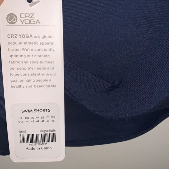 CRZ Yoga Womens Navy Blue Swim Shorts Size L - Picture 3 of 10